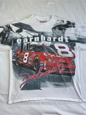 Vintage Dale Earnhardt Jr #8 T-Shirt Mens Medium Chase Authentics Nascar AOP Y2K